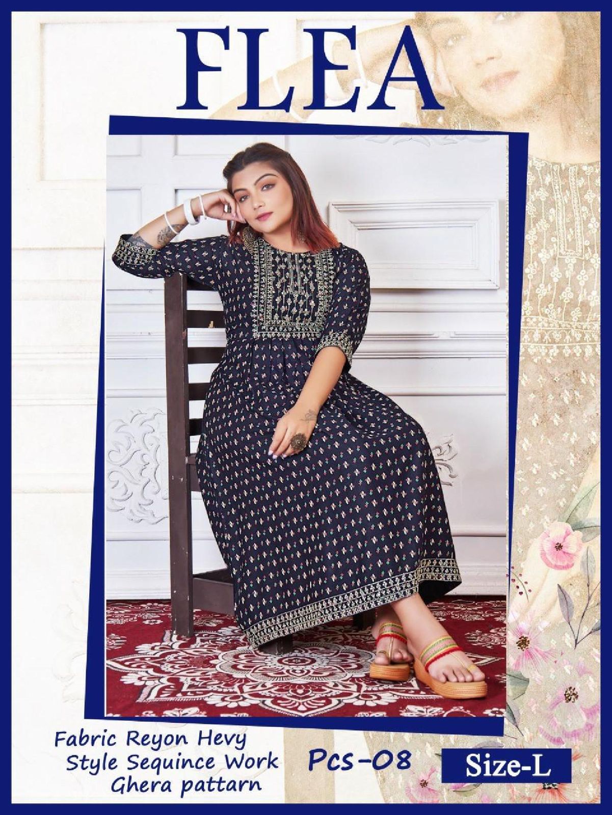 Beauty Flea 1 Rayon Printed Wholesale Long Anarkali Kurti Collection